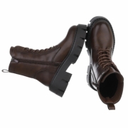 SchnA?rstiefeletten - brownpu dama