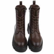 SchnA?rstiefeletten - brownpu dama