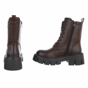 SchnA?rstiefeletten - brownpu dama