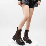 SchnA?rstiefeletten - brownpu dama