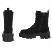SchnA?rstiefeletten - blacksuede dama