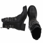 SchnA?rstiefeletten - negru dama
