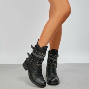 SchnA?rstiefeletten - negru dama
