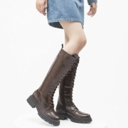 SchnA?rstiefel - brownpu dama