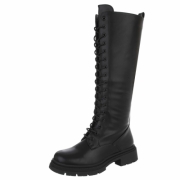 SchnA?rstiefel - negru dama