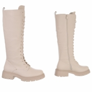 SchnA?rstiefel - beigepu dama