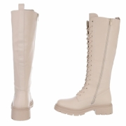 SchnA?rstiefel - beigepu dama