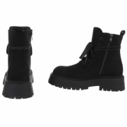 SchnA?rstiefeletten - negru dama