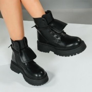 SchnA?rstiefeletten - negru dama