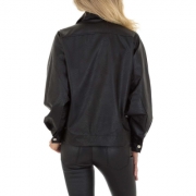 Geaca biker piele ecologica - JCL   negru dama