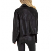 Geaca biker piele ecologica - JCL   negru dama