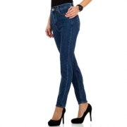Jeans talie inalta - albastru dama