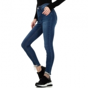 Blugi skinny talie inalta - albastru dama