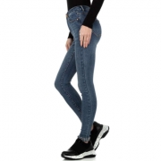 Blugi skinny talie inalta - albastru dama