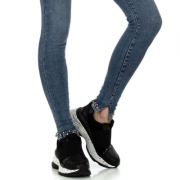 Blugi skinny talie inalta - albastru dama