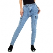 Blugi Relaxed Fit Jewwely - albastru dama
