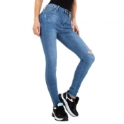 Blugi Skinny Colorful Premium - albastru dama