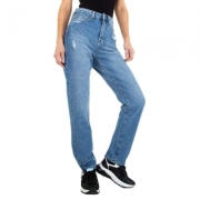 Blugi talie inalta Colorful Premium - albastru dama