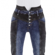 Blugi talie inalta denim Life - albastru dama