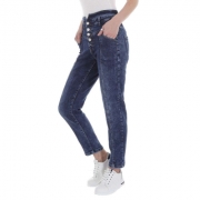 Blugi talie inalta denim Life - albastru dama