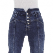 Blugi talie inalta denim Life - albastru dama