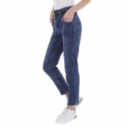Blugi talie inalta denim Life - albastru dama