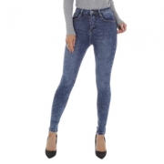 Blugi skinny talie inalta - albastru dama
