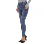 Blugi skinny talie inalta - albastru dama