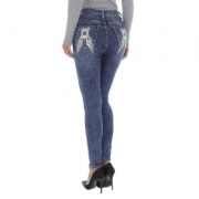 Blugi skinny talie inalta - albastru dama