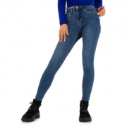 Blugi skinny talie inalta - albastru dama