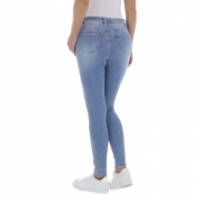Blugi skinny talie inalta - albastru dama