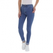 Blugi skinny talie inalta - albastru dama