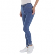 Blugi skinny talie inalta - albastru dama