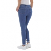 Blugi skinny talie inalta - albastru dama