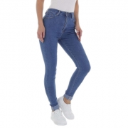 Blugi skinny talie inalta - albastru dama