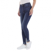 Blugi skinny talie inalta - albastru dama