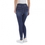 Blugi skinny talie inalta - albastru dama