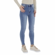 Blugi skinny talie inalta - albastru dama
