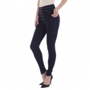 Blugi skinny talie inalta - DK.albastru dama