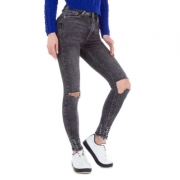 Blugi talie inalta Laulia - DK.gri dama
