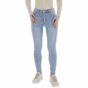 Jeans talie inalta skinny - L.albastru dama