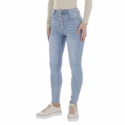 Jeans talie inalta skinny - L.albastru dama