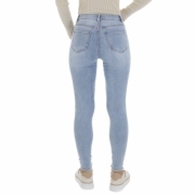 Jeans talie inalta skinny - L.albastru dama