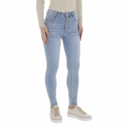 Jeans talie inalta skinny - L.albastru dama