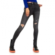 Blugi skinny talie inalta - negru dama