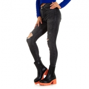 Blugi skinny talie inalta - negru dama