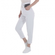 Blugi talie inalta M.Sara - alb dama