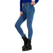 Blugi skinny talie inalta - albastru dama