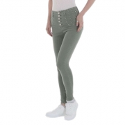 Blugi talie inalta M.Sara - verde dama