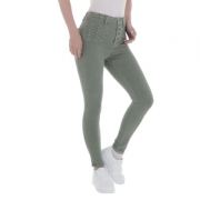 Blugi talie inalta M.Sara - verde dama